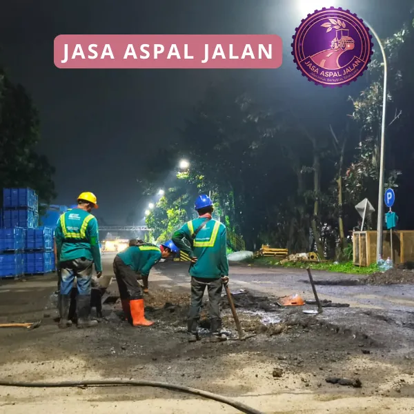 hasil akhir pengaspalan jalan di depok terlihat rapi dan mulus