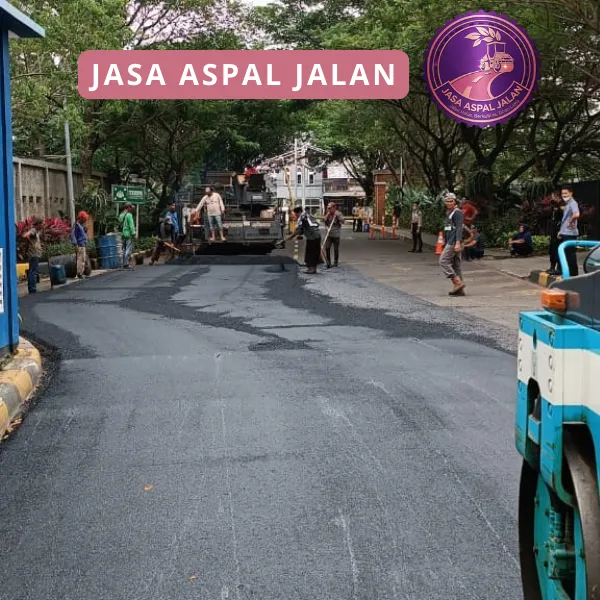 hasil akhir pengaspalan hotmix oleh jasa aspal jalan Cilegon berpengalaman