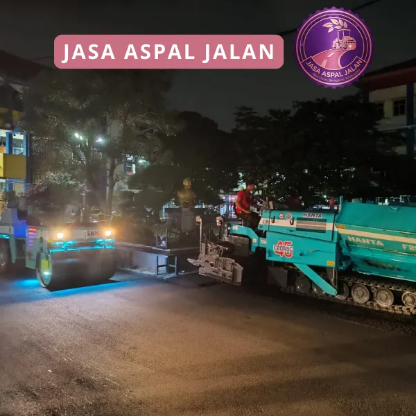 finishing aspal hotmix pandeglang halus dan presisi