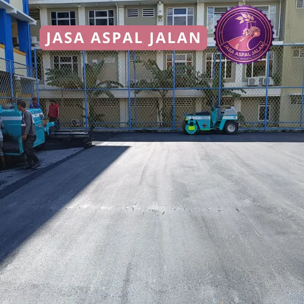 hasil jasa aspal jalan pandeglang rapi dan tahan lama