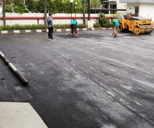 hasil asbuton di proyek jalan pabrik