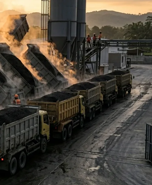 aplikasi aspal bakar pada permukaan jalan proyek konstruksi