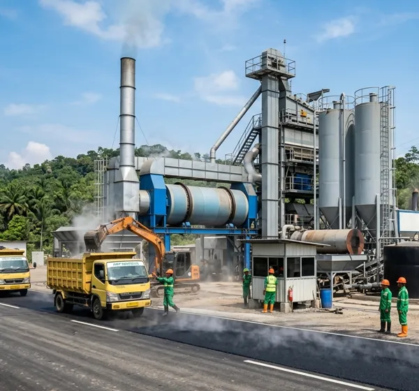 fasilitas produksi campuran aspal di kawasan Bandung Jawa Barat