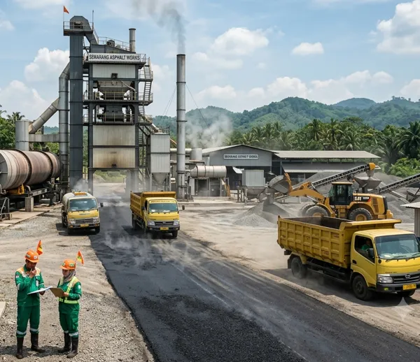 instalasi asphalt plant Bandung untuk proyek infrastruktur jalan
