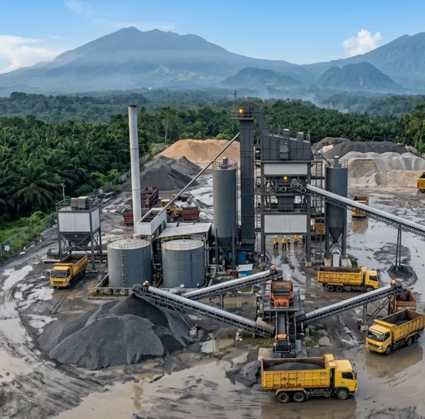 pabrik AMP Bogor dengan mesin produksi aspal modern