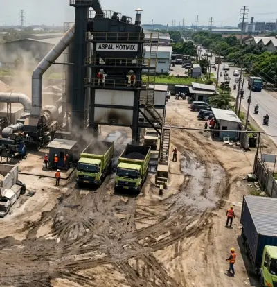 Pabrik Aspal Cikarang dan fasilitas produksi hotmix